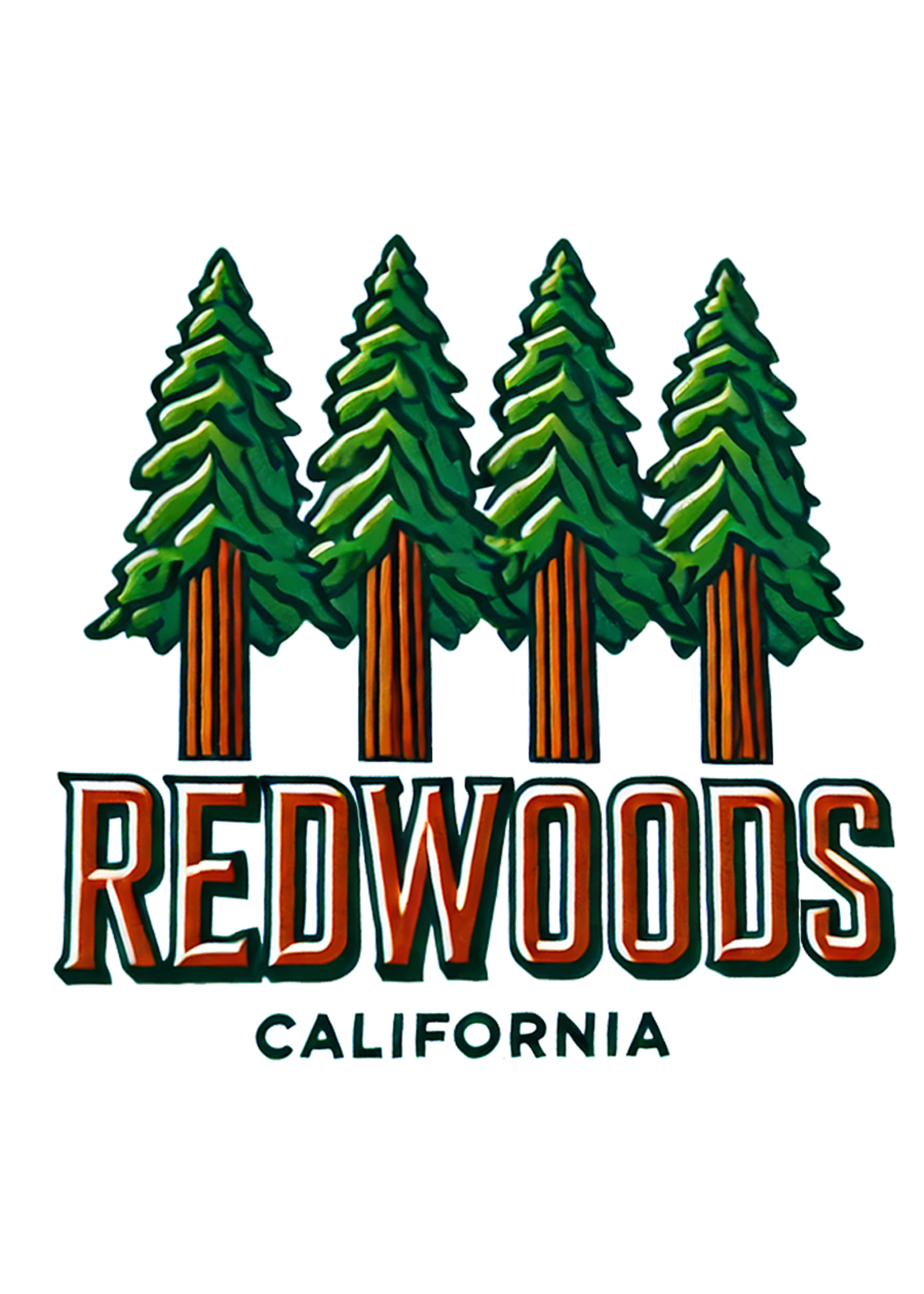 Sticker (Redwood Tree Line) 3"