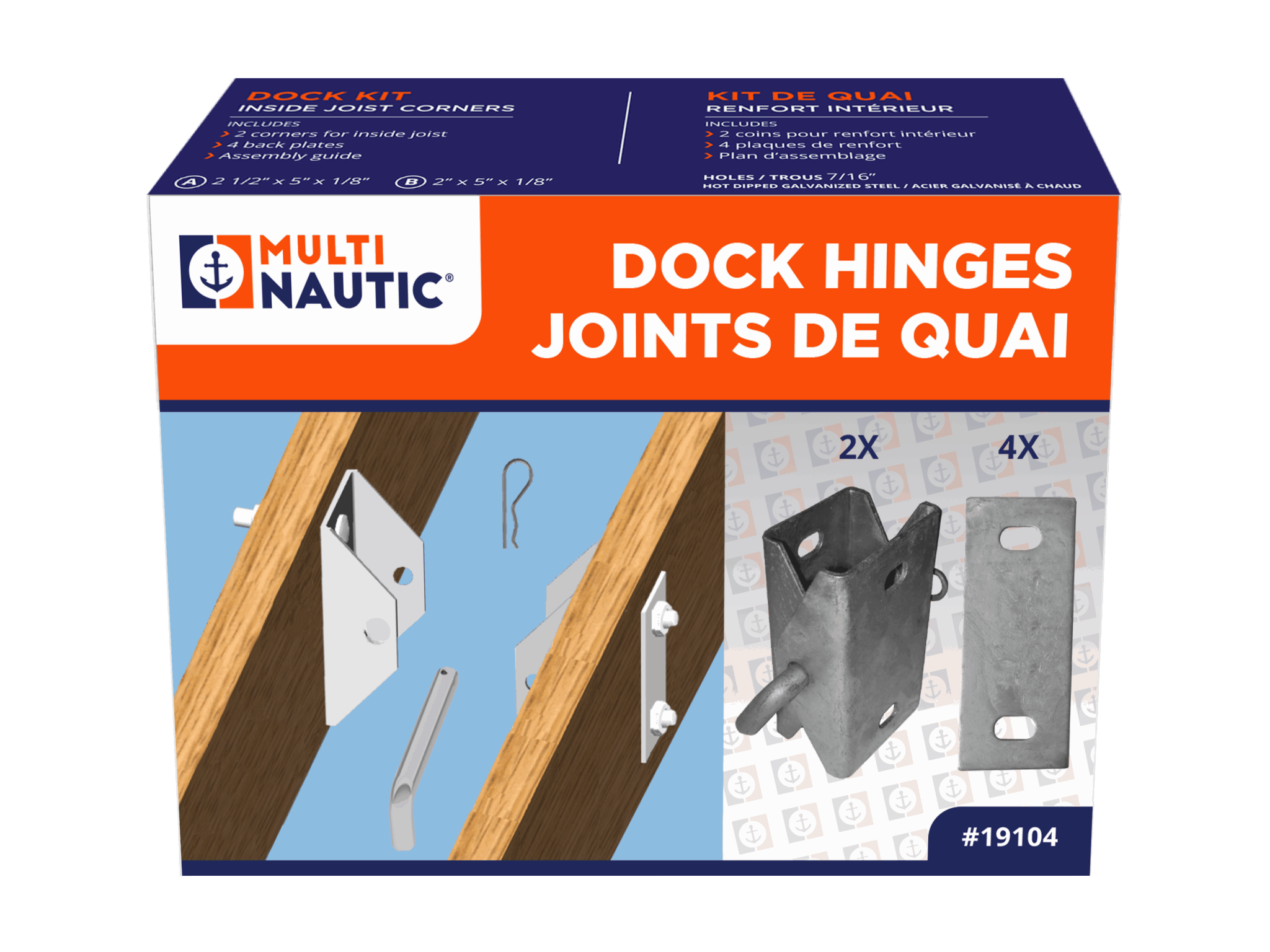 Multinautic Dock kit "Hinges for Stationary Dock" Dock Guys LLC