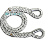 5/8" x 6' Three Strand Mooring Pendant 100% Nylon Rope with 2 Galvanized or SS Thimbles