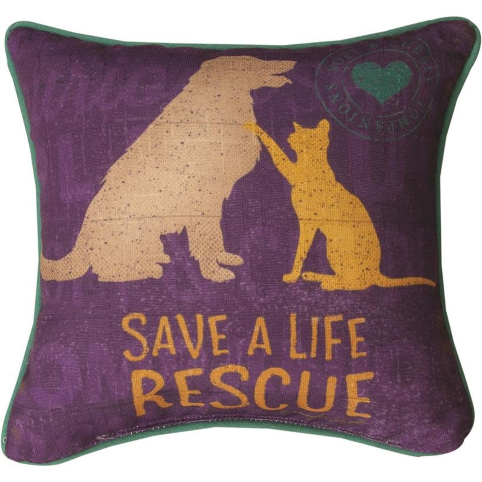 "RESCUE, SAVE A LIFE" PET PILLOW