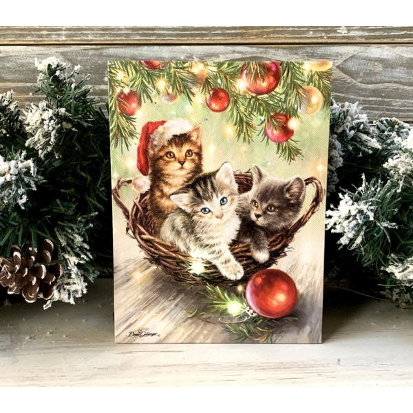 CHRISTMAS KITTENS CANVAS ART