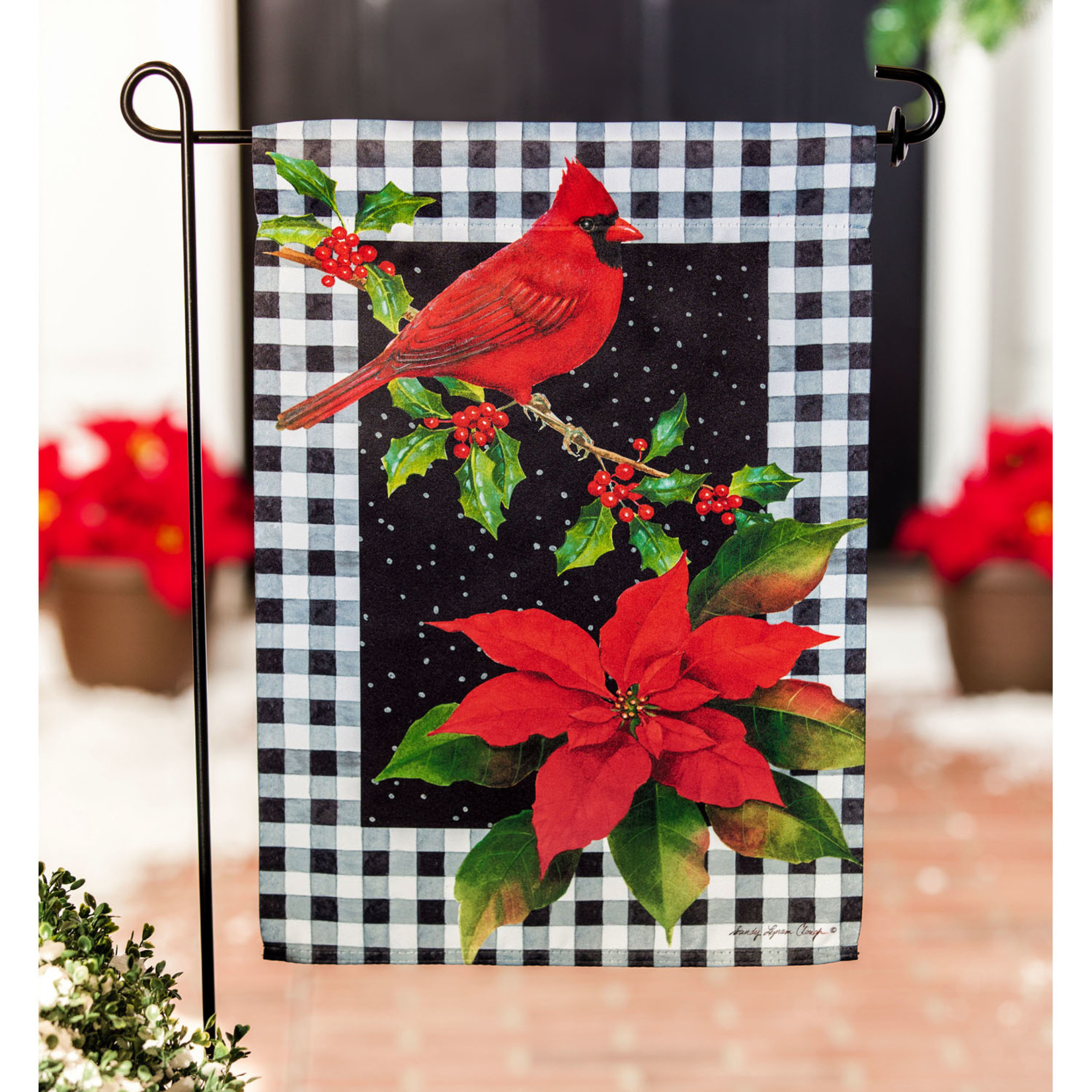 CARDINAL AND HOLLY GARDEN FLAG