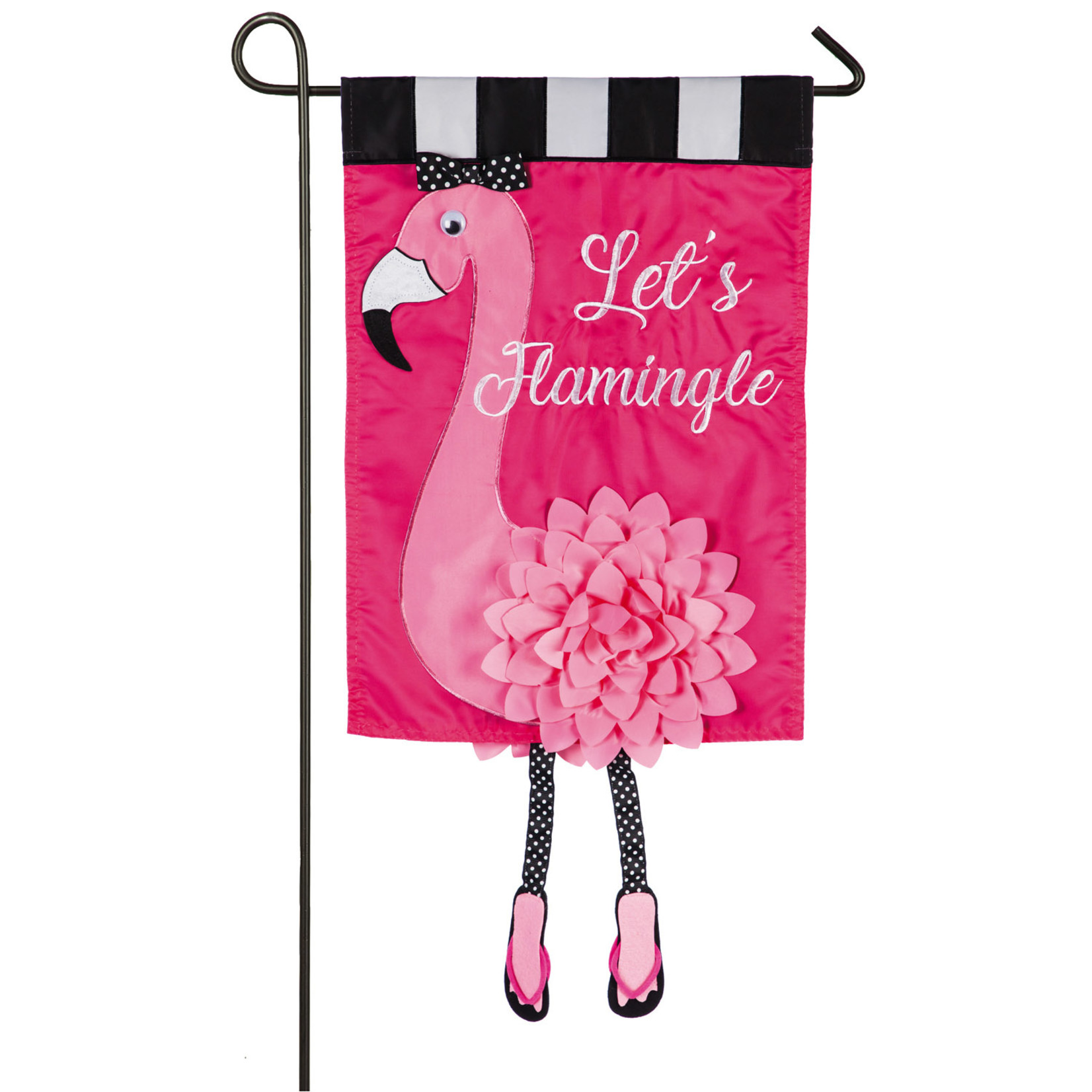 LET'S FLAMINGLE GARDEN FLAG