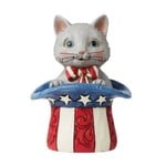 Jim Shore JS MINI PATRIOTIC KITTEN IN HAT FIGURINE