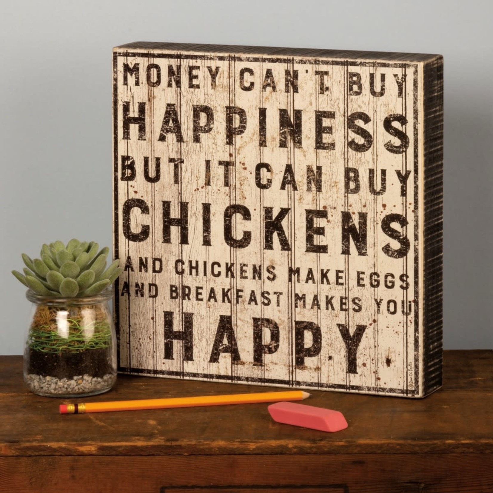 BOX SIGN BUY CHICKENS