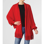 SOFT RED WRAP WITH FRINGE
