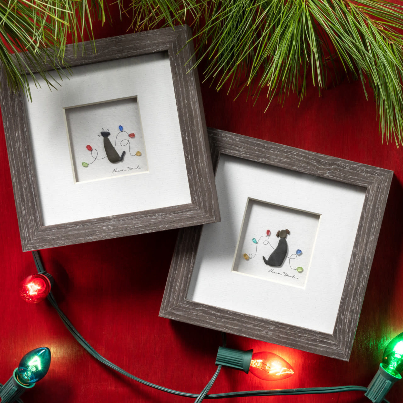 PURRFECT HOLIDAY STONE WALL ART