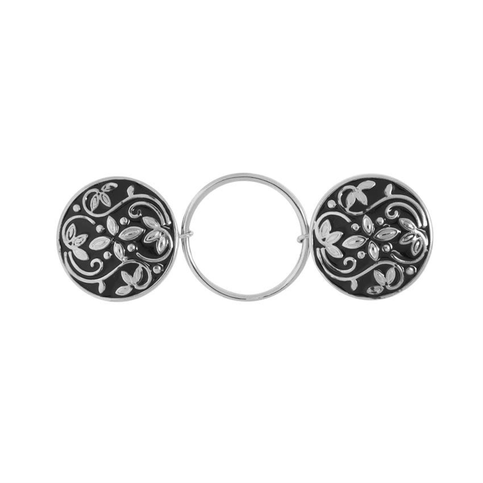EMBRACE FASHION FASTENER BLACK SCROLL