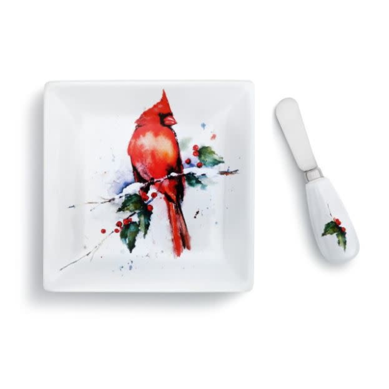 CARDINAL PLATE & SPREADER SET