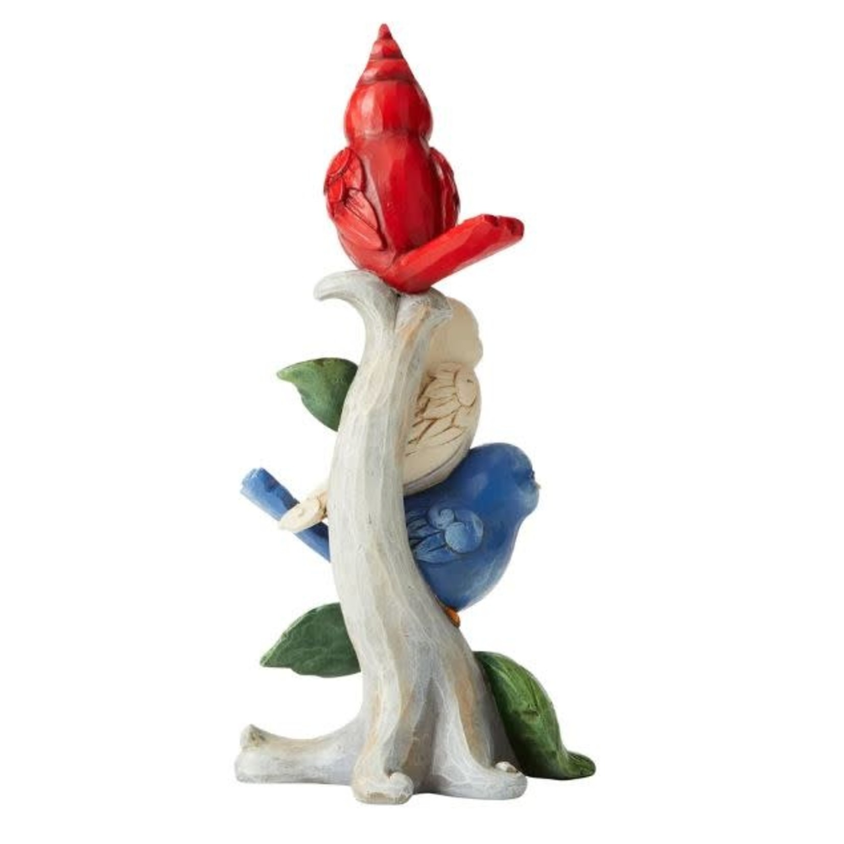 Jim Shore RED/WHT & BLUE BIRDS STACKED FIGURINE