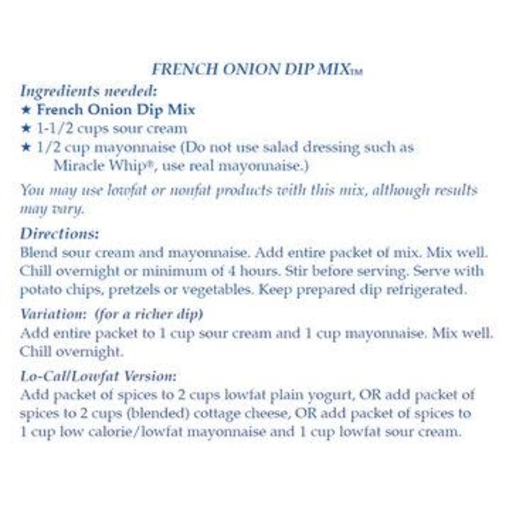 FRENCH ONION DIP MIX