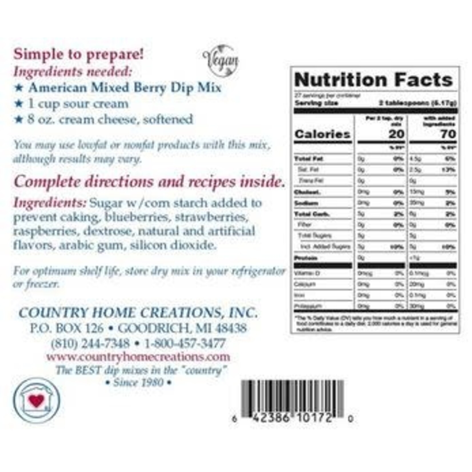 AMERICAN MIXED BERRY DIP MIX