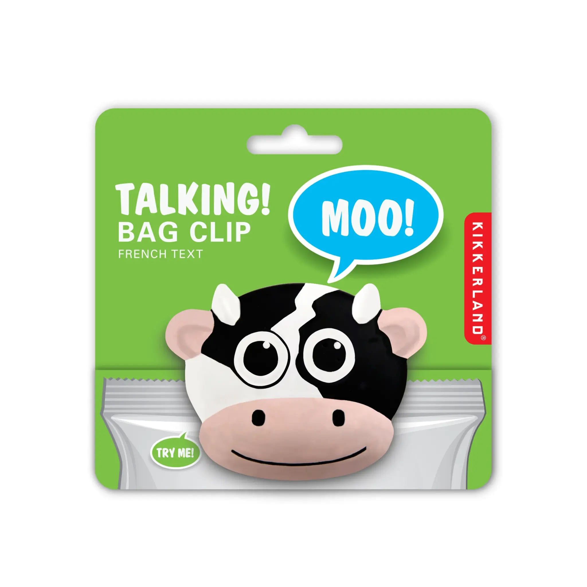 TALKING BAG CLIP COW Fireside Gift Shops