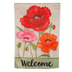 WELCOME POPPY GARDEN FLAG