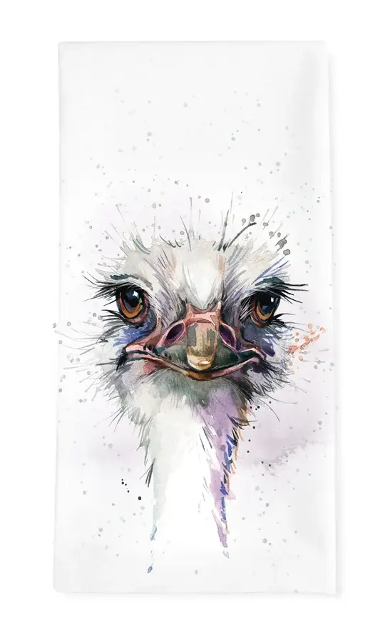 DISH TOWEL - OCTAVIA THE OSTRICH - Fireside Gift Shops