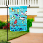 WELCOME BIRDS GARDEN FLAG