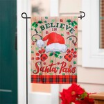 SANTA PAWS GARDEN FLAG