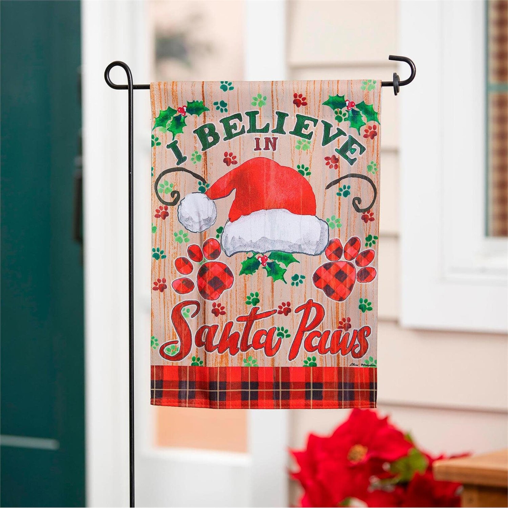 SANTA PAWS GARDEN FLAG