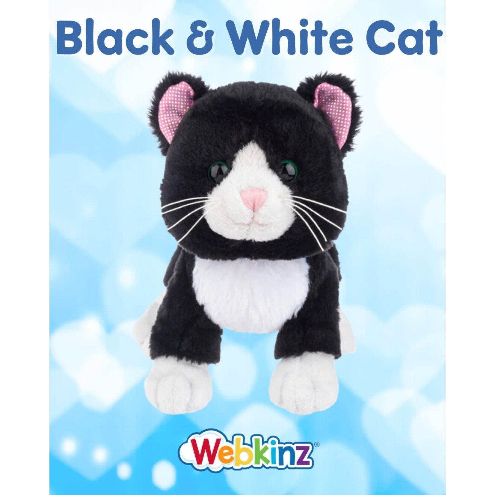 WEBKINZ PLUSH BLACK & WHITE CAT