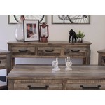 Rustic Brown with Silver Accents Sofa Table