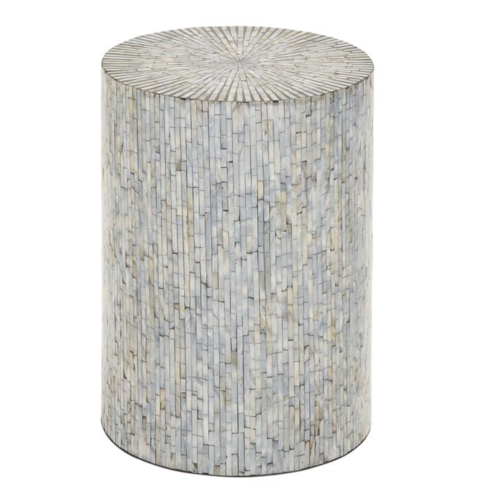 Black and White Inlay Accent Table