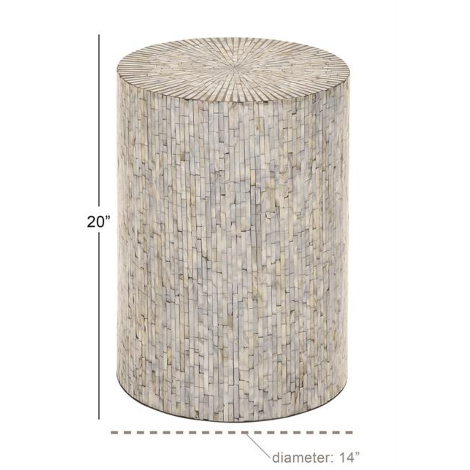Black and White Inlay Accent Table