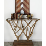 Brown Contemporary Wood Console 45" x 36"