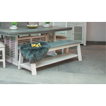 Grey on White Wash Dining Bench With Shelve