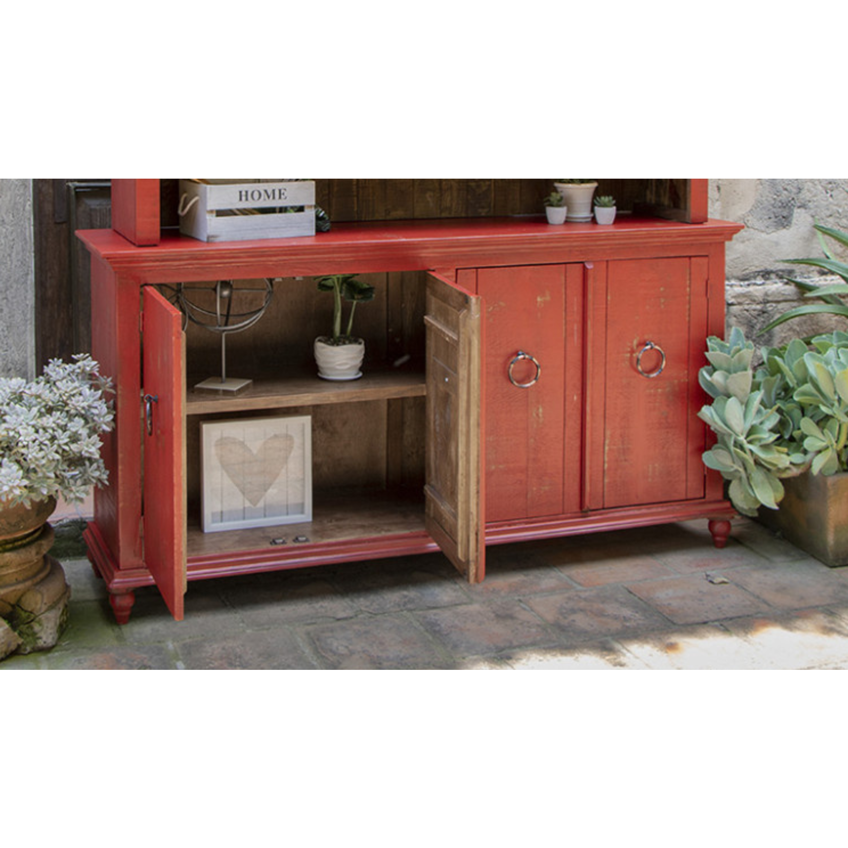 Capri white Washed Four Door Cabinet