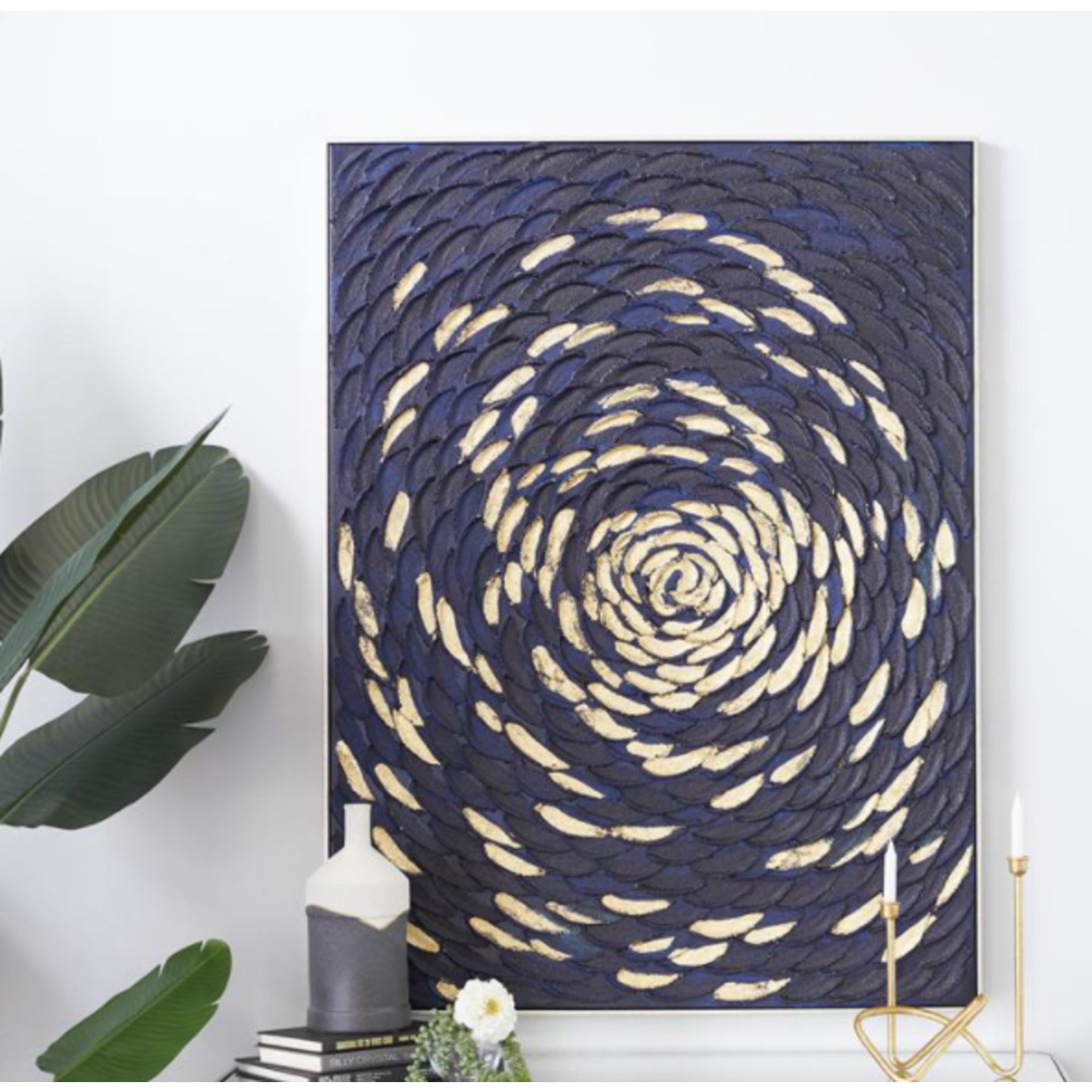 Silver Framed Textured Rose Artwork
