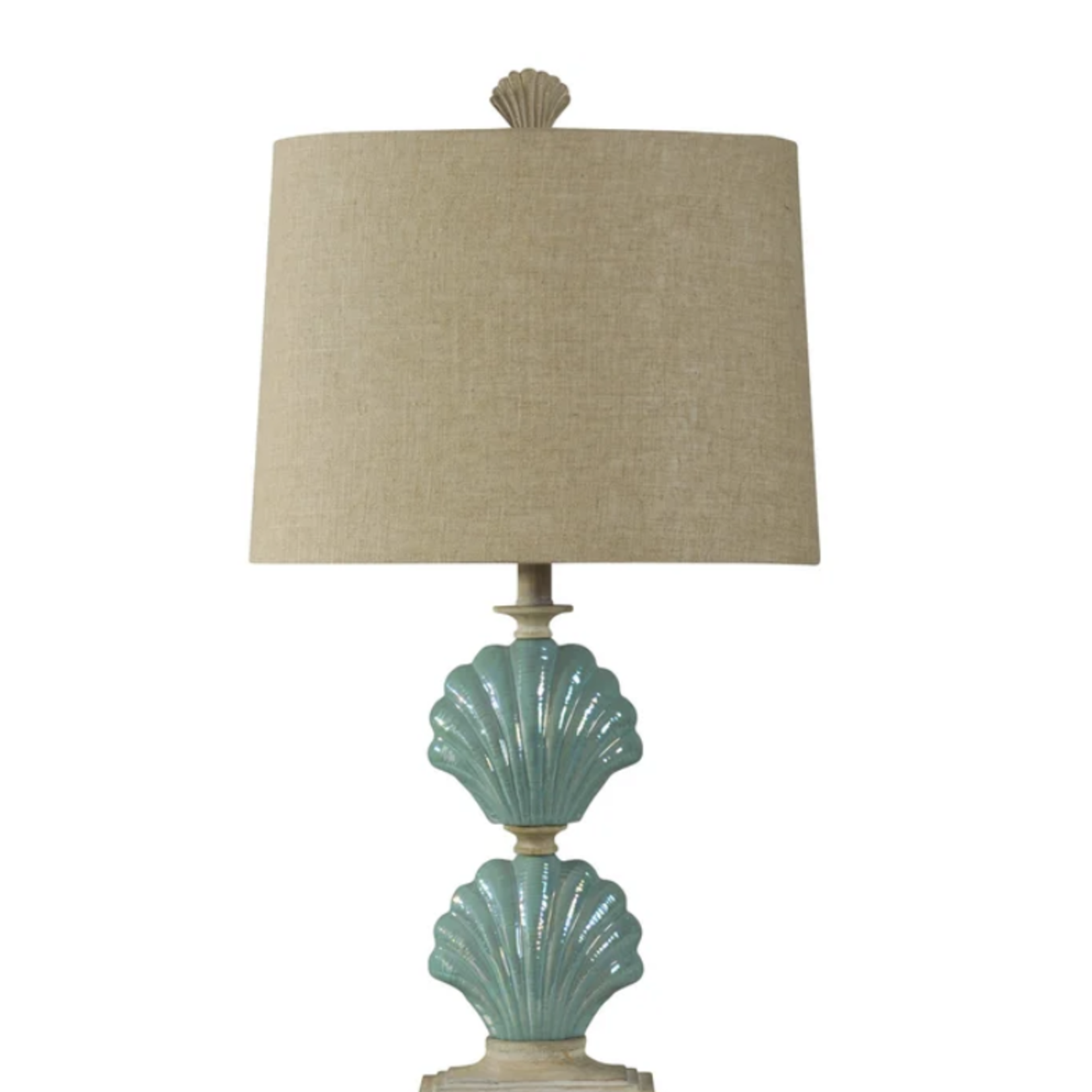 Clam Shells in Ceramic on Sand Finished Base Lamp
