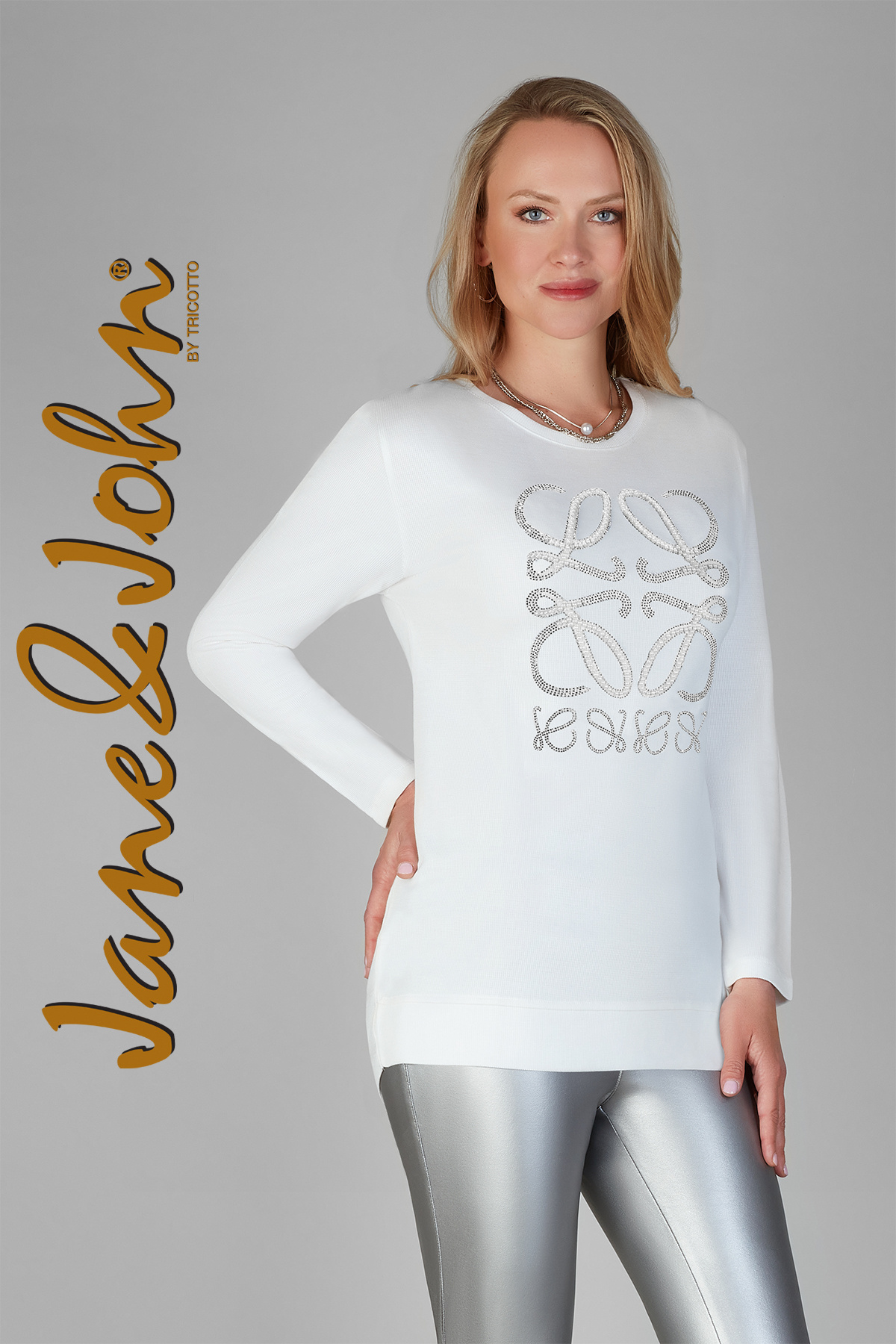 Tunique Femme Blanche Tricotée M&Co - Taille S (10-12) - Neuf Sans étiquette - Manches Courtes - Style Décontracté