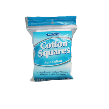 XTRACARE XTRACARE Cotton Square Pure Cotton, 100 Pads