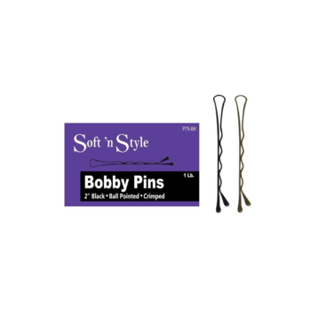 SOFT N STYLE SOFT'N STYLE Bobby Pins Ball Pointed Crimped 2" 1Lb Black - P75-BK