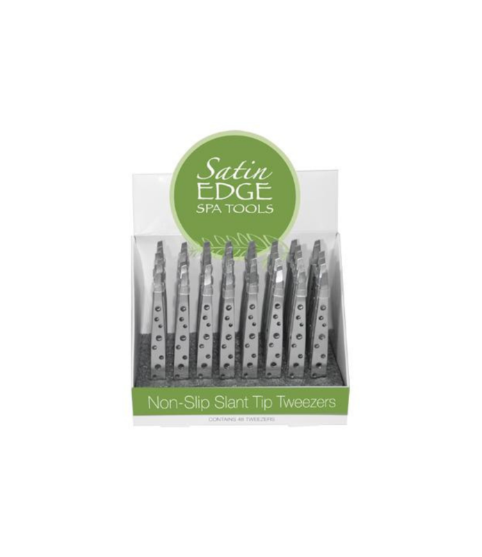 SATIN EDGE SPA TOOLS SATIN EDGE Non -Slip Slant Tip Tweezers - Tweezer - SE -2139