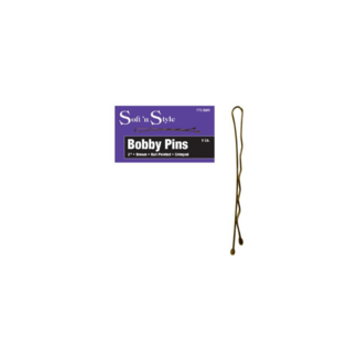 SOFT'N STYLE BURMAX - SOFT'N STYLE - Bobby Pins Ball Pointed  - Crimped - 2" - 1Lb - Brown - P75-BWN