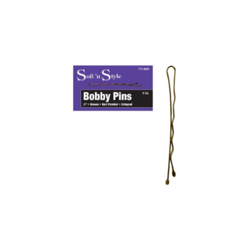 SOFT N STYLE SOFT'N STYLE Bobby Pins Ball Pointed Crimped 2" 1Lb Brown - P75-BWN