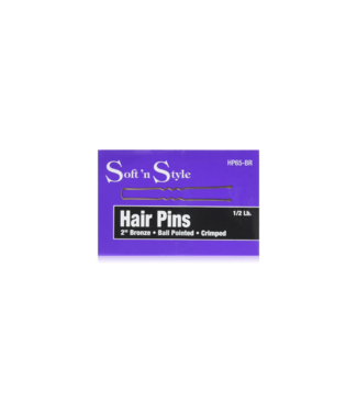 SOFT'N STYLE BURMAX - SOFT'N STYLE - Hair Pins Ball Pointed  - Crimped - 2" - 1/2 Lb - Black - HP65-BK
