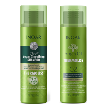 INOAR INOAR Thermoliss Argan Professional Kit (Shampoo + Antifrizz Treatment ) - 33.8oz - 1Lt - 50789
