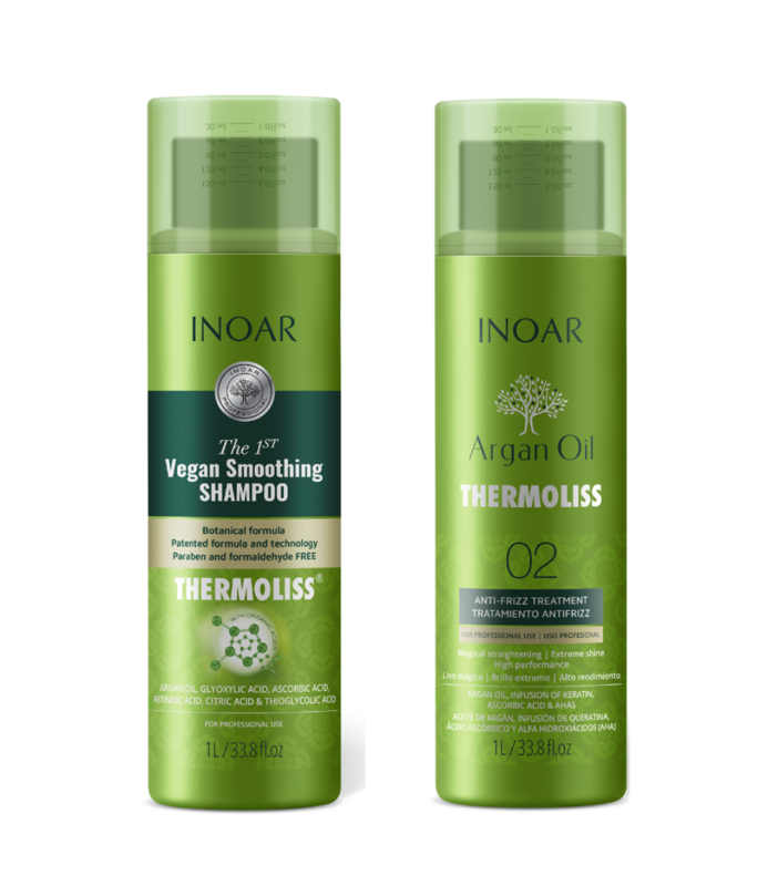 INOAR INOAR Thermoliss Argan Professional Kit (Shampoo + Antifrizz Treatment ) - 33.8oz - 1Lt - 50789