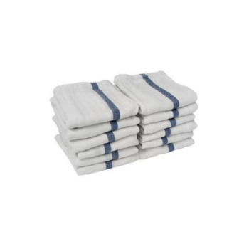 PARTEX TOWELS PARTEX INTERNATIONAL PBG Barber Blue Stripe - Bleach Guard Barber Towels - 12Pk