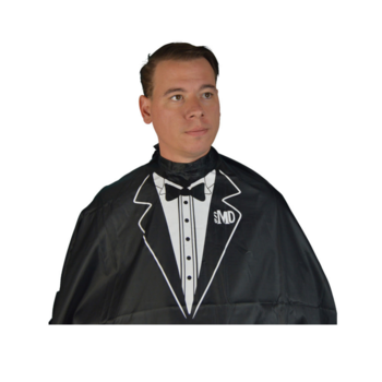 MD BARBER MD Tuxedo Professional Hair Cutting Cape Black