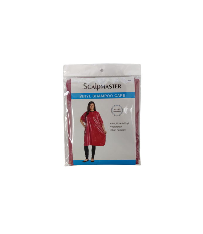 SCALPMASTER SCALPMASTER Vinyl Shampoo Cape, Velcro Closure - Burgundy - 3004