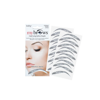 GODEFROY GODEFROY My Brows Long Lasting Eyebrow Transfers Tattoos, Medium Arch, Medium Brown, 12 Pairs - 3024