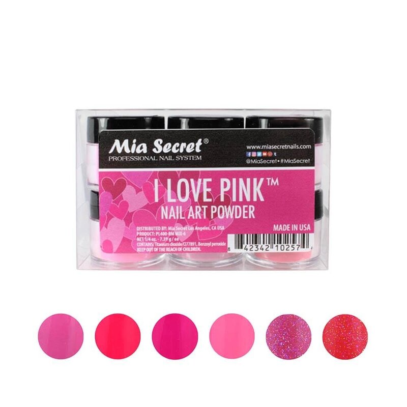 MIA SECRET MIA SECRET I Love Pink Nail Art Powder - 0.25oz - PL400-RM MIX-6