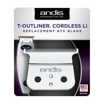 ANDIS ANDIS Cordless T-Outliner Li Replacement Deep Tooth GTX Blade - Carbon Steel - 04555