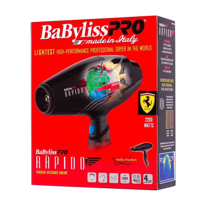 BABYLISS PRO BABYLISS PRO Rapido Ferrari Hair Blow Dryer 2000 Watts - BRAP1