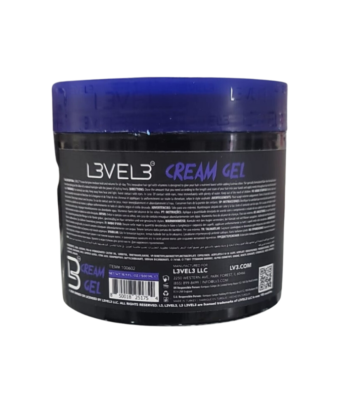 L3VEL3 L3VEL3 Cream Hair Gel, 16.9oz - 100602