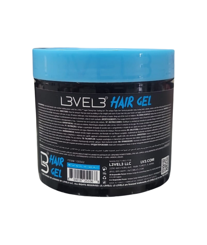 L3VEL3 L3VEL3 Super Strong Hair Styling Gel, 16.9oz - 100502