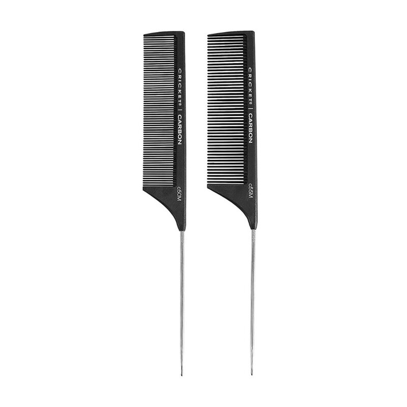 CRICKET CO CRICKET Carbon Comb C50M / C55M Medium Tooth Metal Tail Duo Styling Pk - 5515219